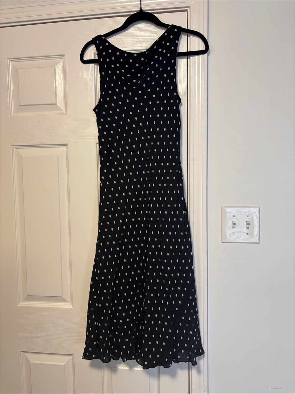 Jones New York Black Dress with White Polka Dots